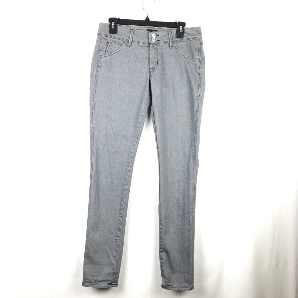 Hudson Collin Flap Skinny Jeans Steel Gray Grey 27